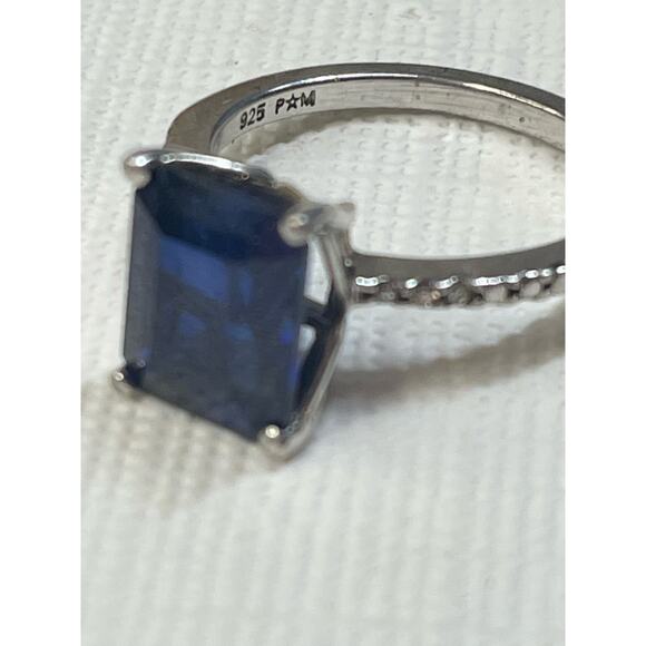 Sterling Silver 925 Blue Stone Ring Women's 6.75 Stunning - Picture 1 of 8